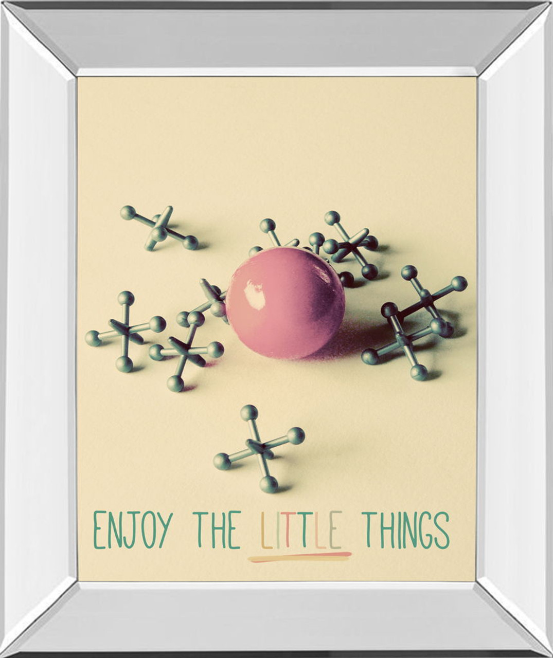 Enjoy The Little Things By Gail Peck – Mirror Framed Print Wall Art – Pink