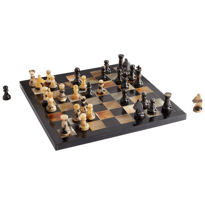 Cyan Design Checkmate Chess Board in Horn 10230 PROMO