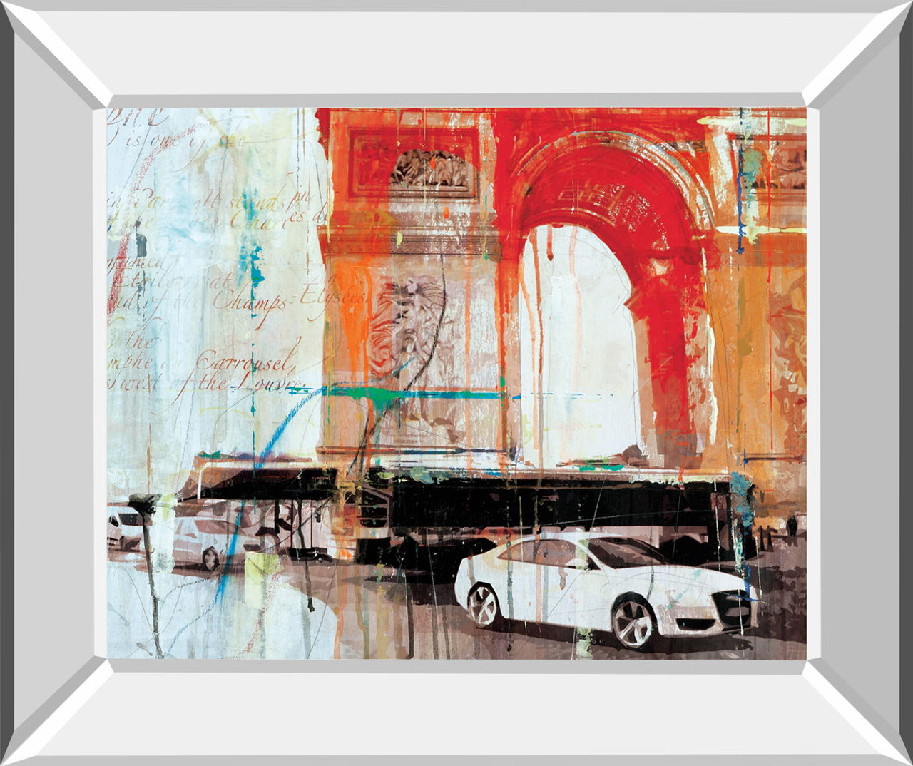 City Of Light II By Markus Haub – Mirror Framed Print Wall Art – Red