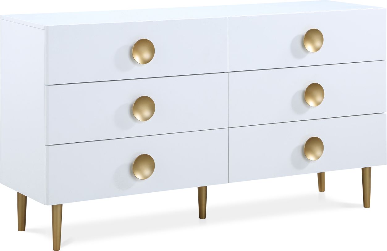 Meridian Zayne Dresser in White 842White-D