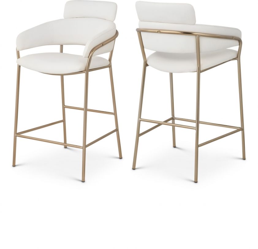 Meridian Yara Faux Leather Counter Stool in Cream Faux Leather 550Cream-C