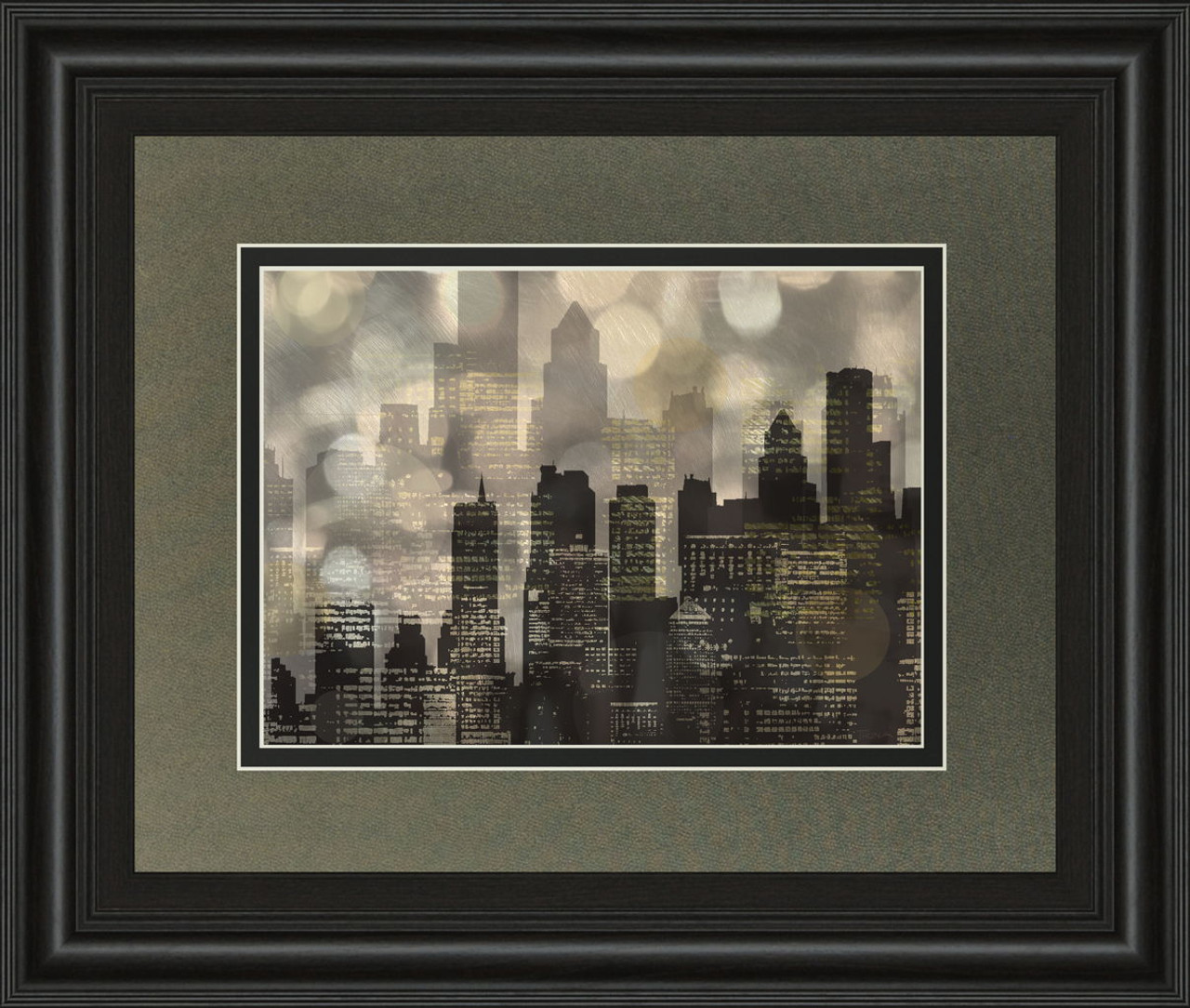 City Lights By Katrina Craven – Framed Print Wall Art – Black