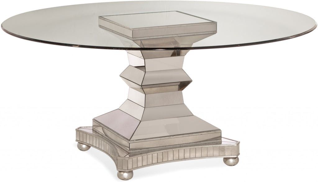 Bassett Mirror Company Hollywood Glam Moiselle Dining Table in Ant Mirror/Silverleaf 3179-700-095