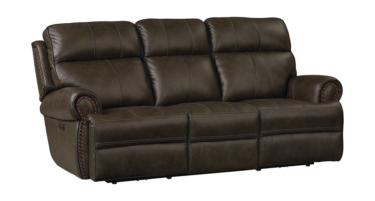 Club Level by Bassett Furniture Claremont Sofa with Power in Java 3738-P62J