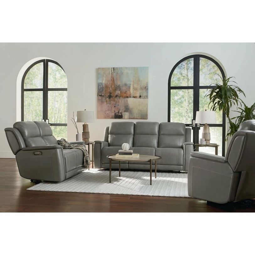 Club Level by Bassett Furniture Conover 2pc Motion Living Room Set in Light Gray