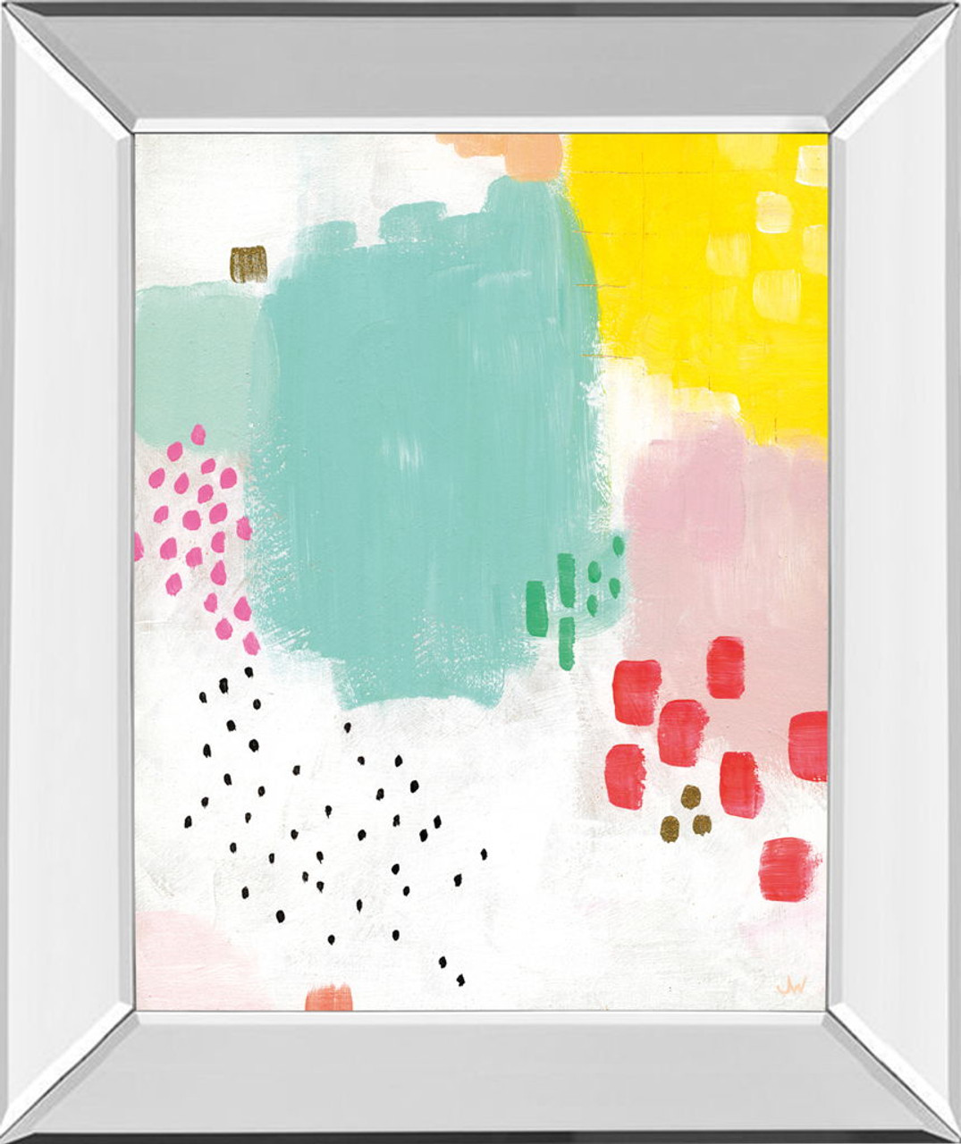 Dots And Colours-Mattie By Joelle Wehkamp – Mirror Framed Print Wall Art – Green