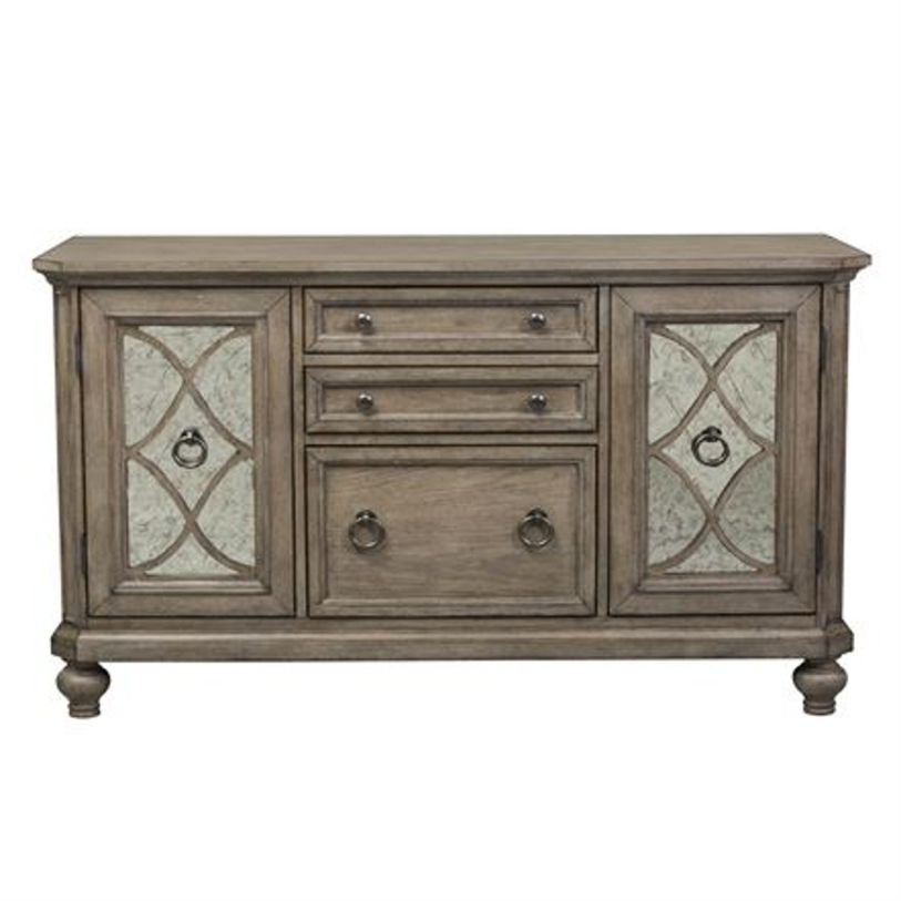 Liberty Simply Elegant Credenza in Heathered Taupe 412-HO120  EST SHIP TIME APPX 4 WEEKS