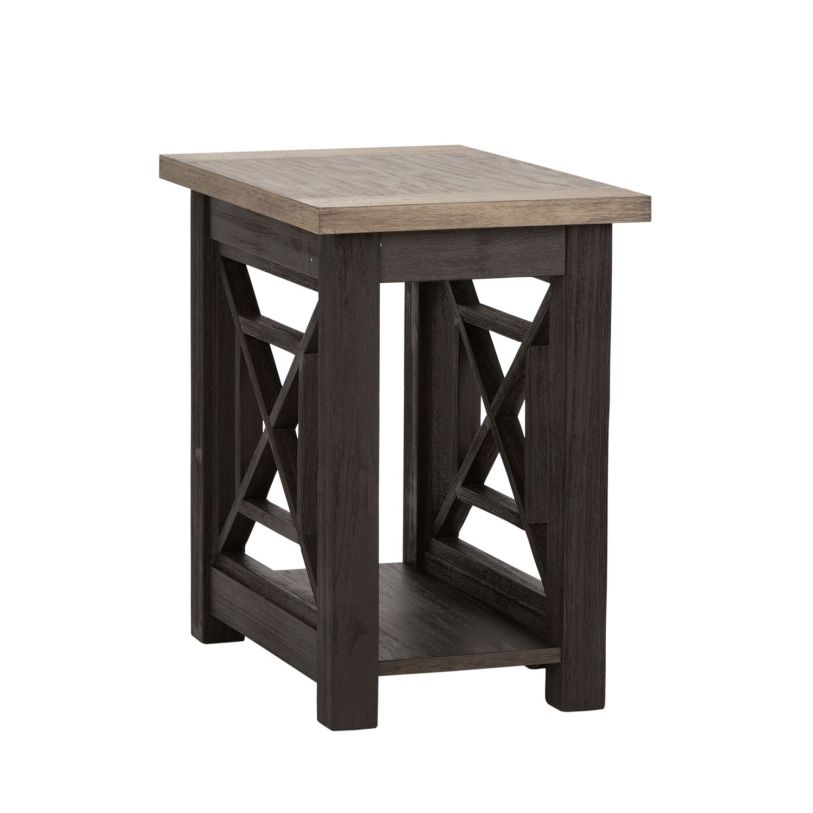 Liberty Heatherbrook Chair Side Table in Charcoal and Ash 422-OT1021  EST SHIP TIME APPX 4 WEEKS