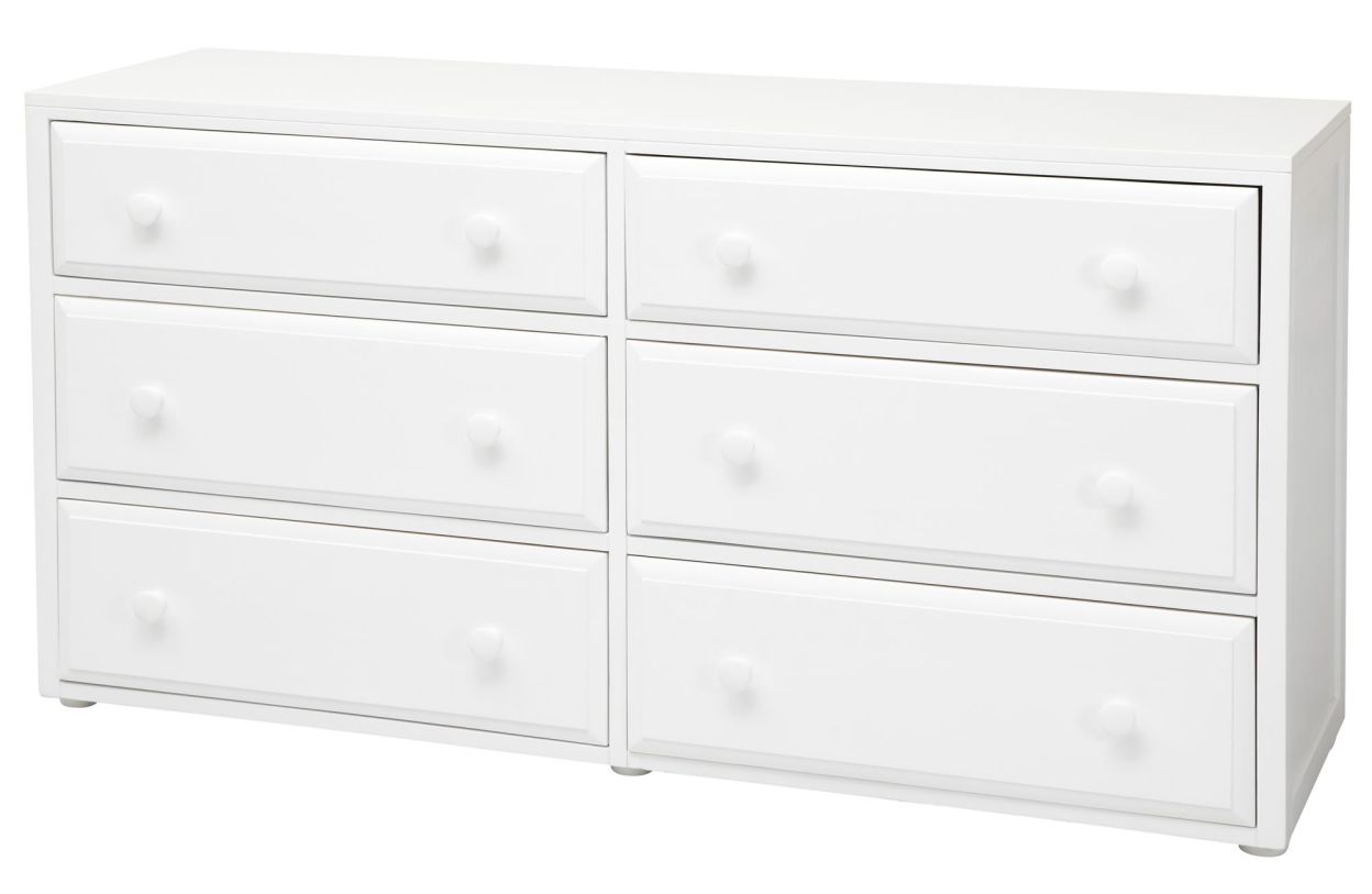 Maxtrix 6 Drawer Dresser without Crown and Base in White 4260-002