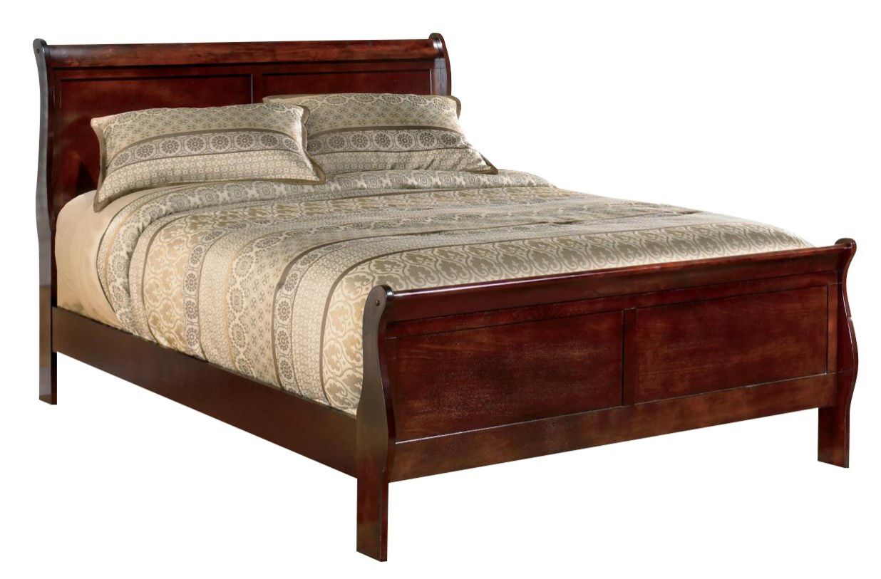 Alisdair Queen Sleigh Bed in Dark Brown FedEx/UPS