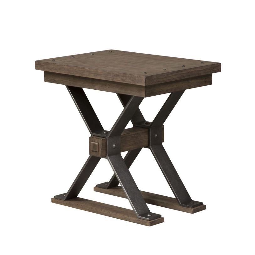 Liberty Sonoma Road Chair Side Table in Weathered Beaten Bark 473-OT1021  EST SHIP TIME APPX 4 WEEKS