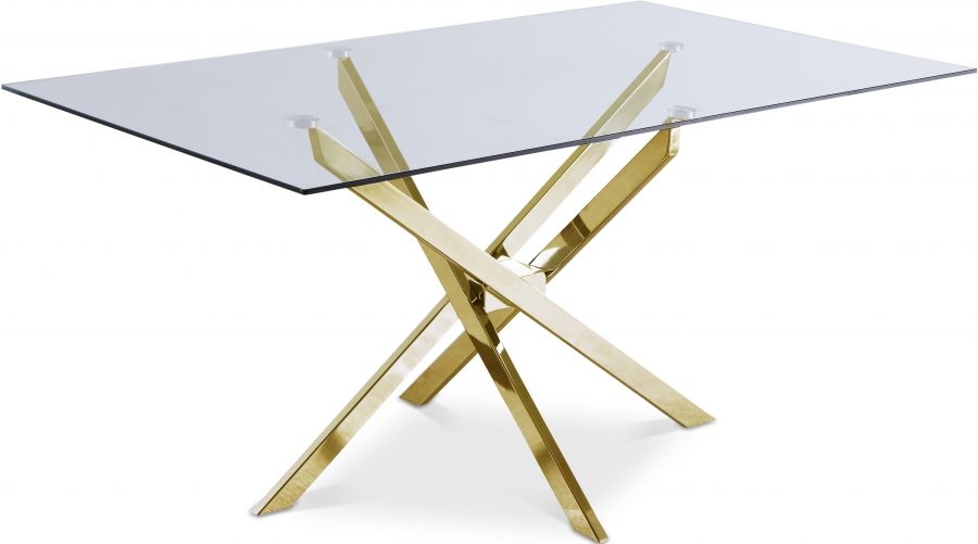 Meridian Xander Dining Table in Gold 902-T