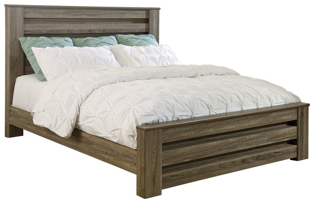 Zelen King Panel Bed in Warm Gray