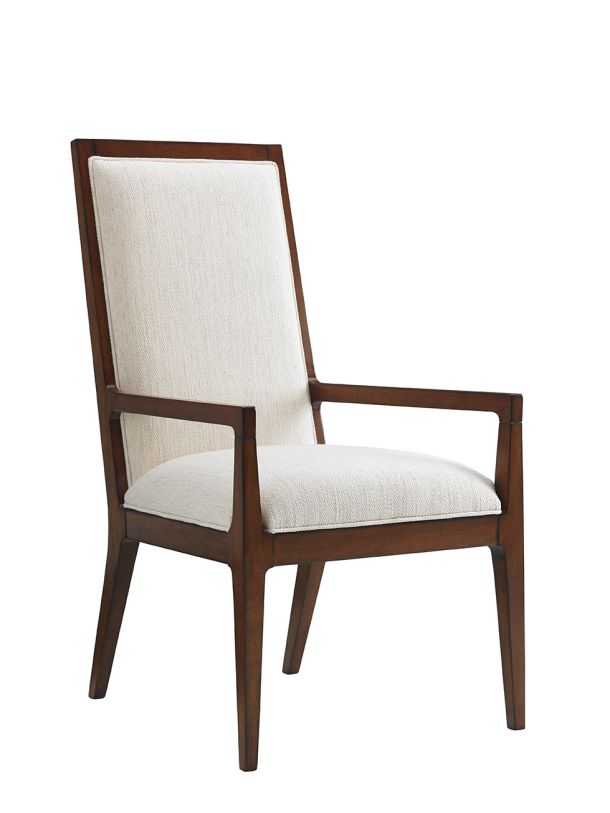 Tommy Bahama Home Island Fusion Natori Slat Back Arm Chair in Ivory (Set of 2) 556-881-02  PROMO