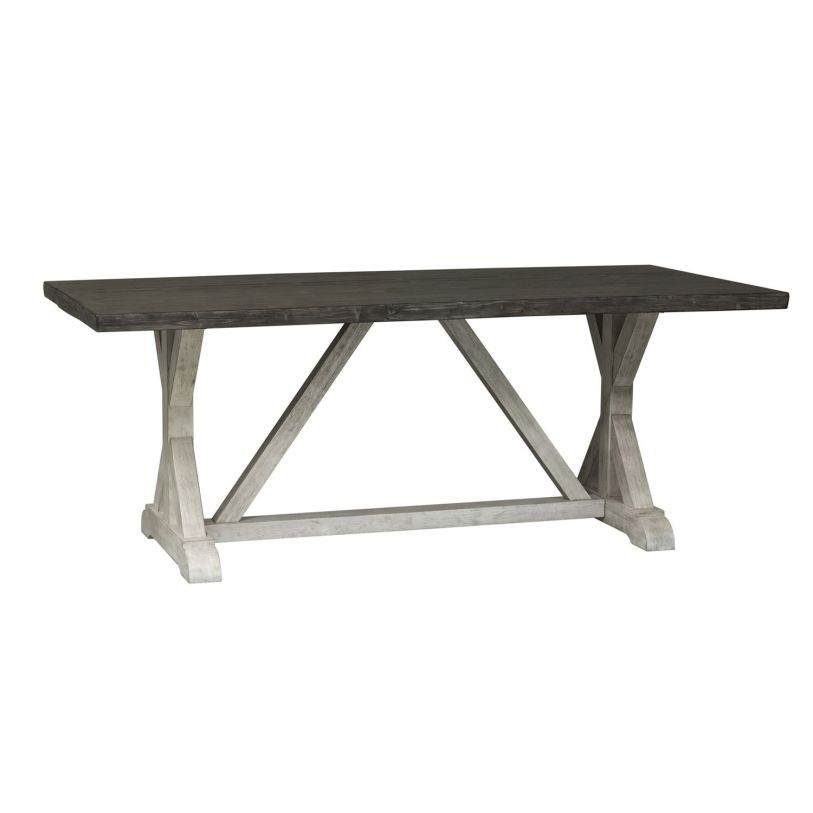 Liberty Furniture Willowrun Trestle Dining Table in Rustic White 619-T3878 CLOSEOUT  EST SHIP TIME APPX 4 WEEKS