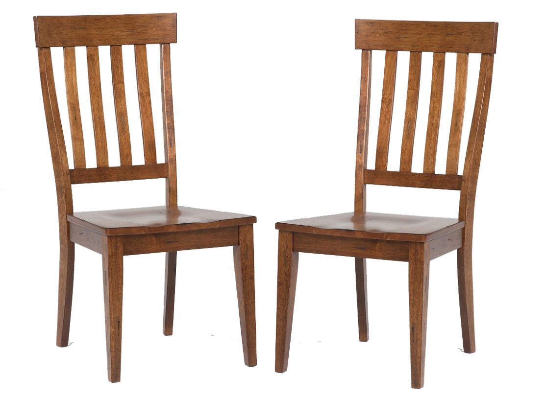 Toluca Slat Back Side Chair in Rustic Amber (Set of 2) TOLRA235K