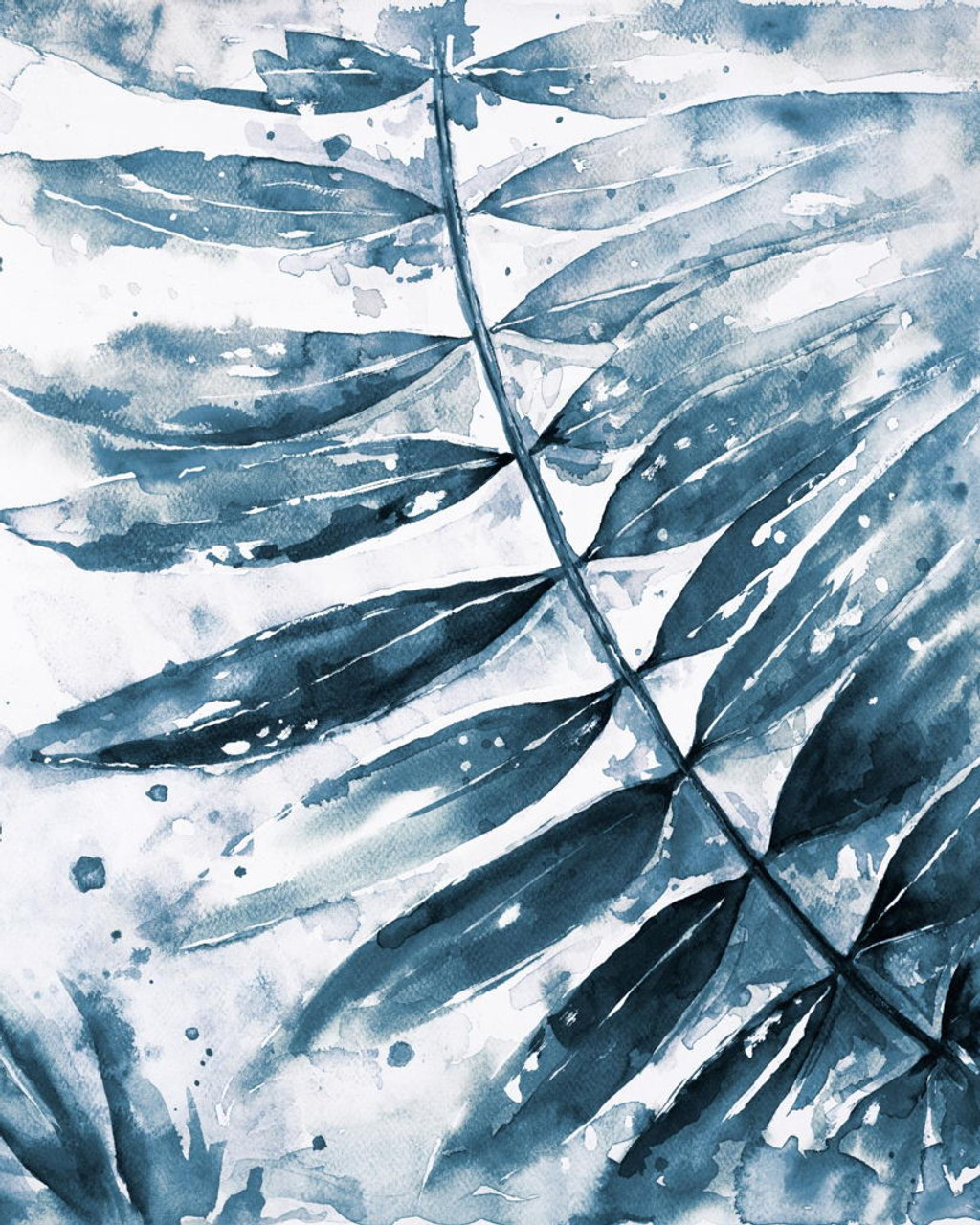 Framed – Blue Jungle Leaf II By Patricia Pinto – Blue