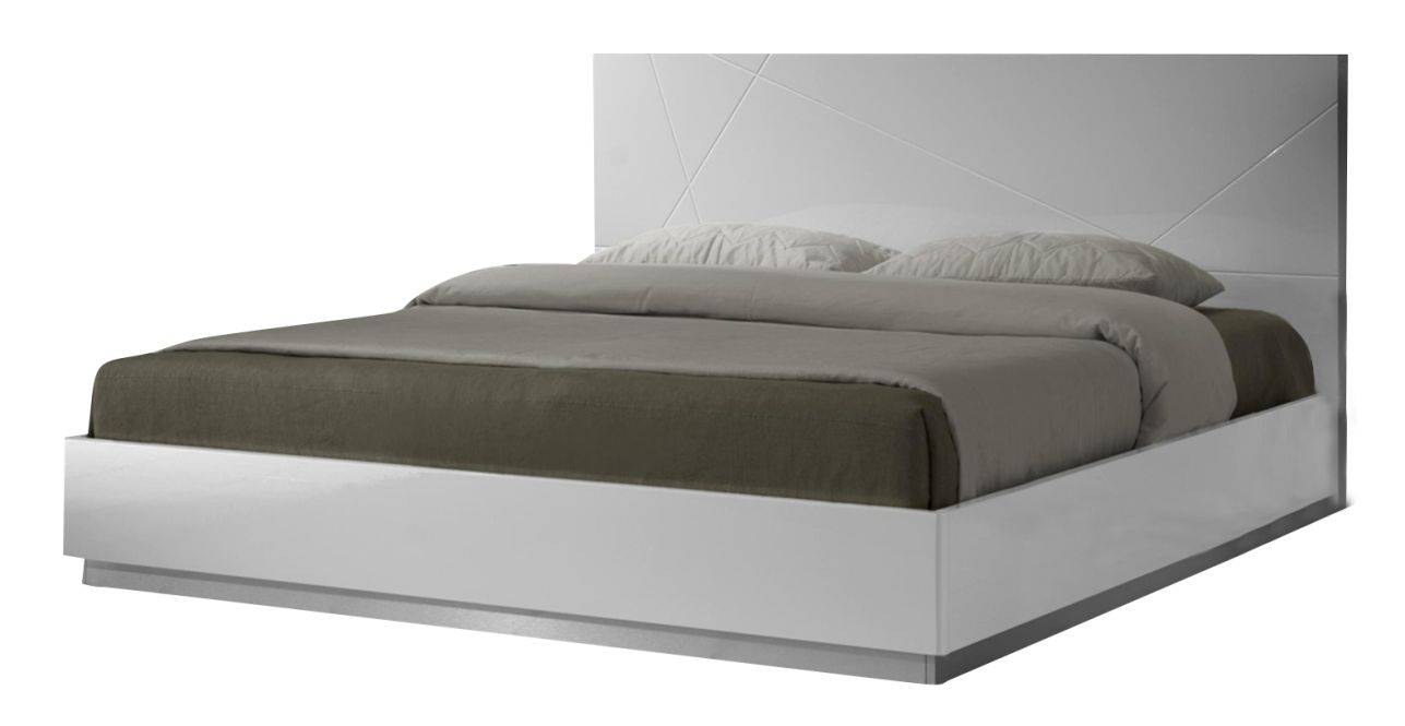 J&M Naples Full Platform Bed in White Lacquer 17686-F