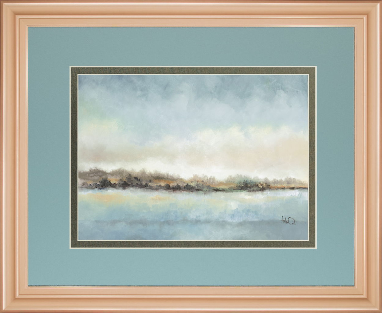 Calm Horizon By Tita Quintero – Framed Print Wall Art – Blue