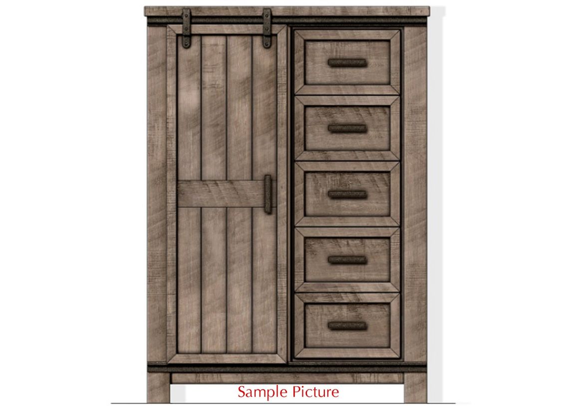 Liberty Thornwood Hills Sliding Door Chest in Rock Beaten Gray 759-BR42  EST SHIP TIME APPX 4 WEEKS