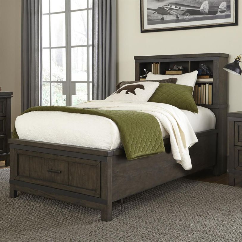 Liberty Furniture Thornwood Hills Twin Bookcase Bed in Rock Beaten Gray 759-YBR-TBB  EST SHIP TIME APPX 4 WEEKS