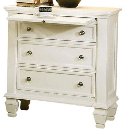 Coaster Sandy Beach Nightstand in White 201302