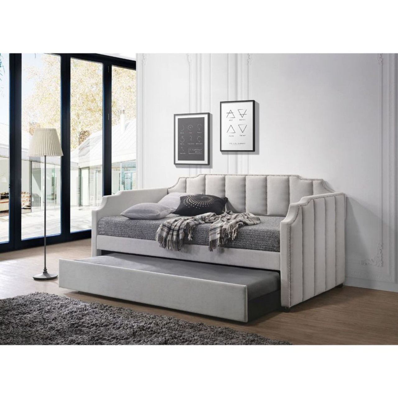 Peridot – Daybed – Dove Gray Velvet