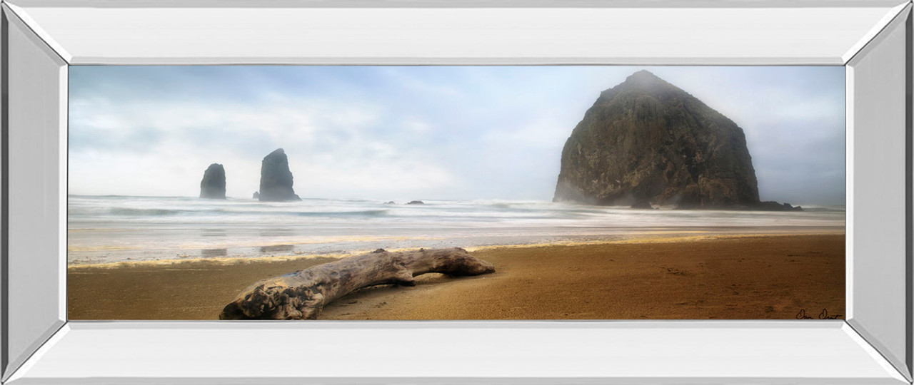 From Cannon Beach Il By David Drost – Mirror Framed Print Wall Art – Blue