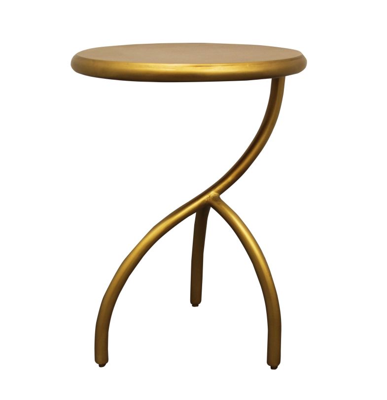 Moti Furniture Orlando Lacey Iron End Table in Antique Brass 82007009