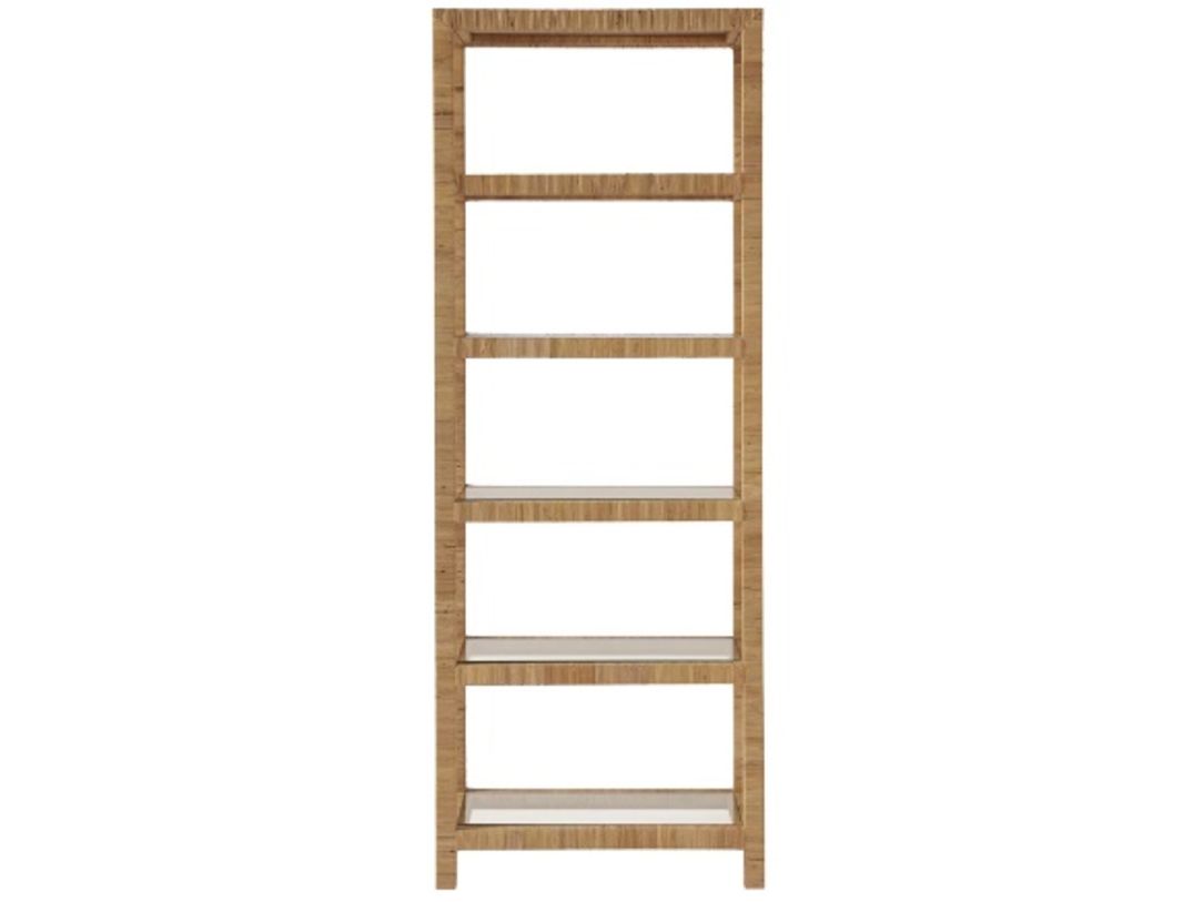 Universal Coastal Living Escape Long Key Etagere in Natural Rattan 833851  PROMO