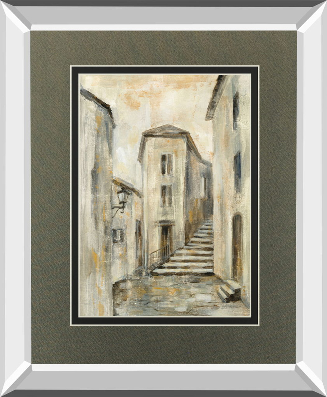 European Village I V2 By Silvia Vassileva Mirrored Frame – Light Brown