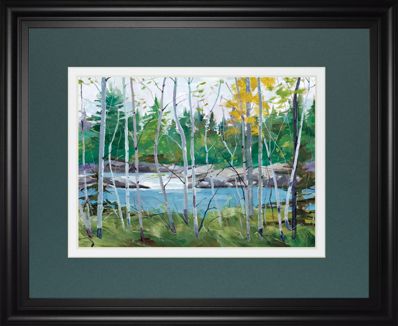 Extounge Rapids By G. Forsythe – Framed Print Wall Art – Blue