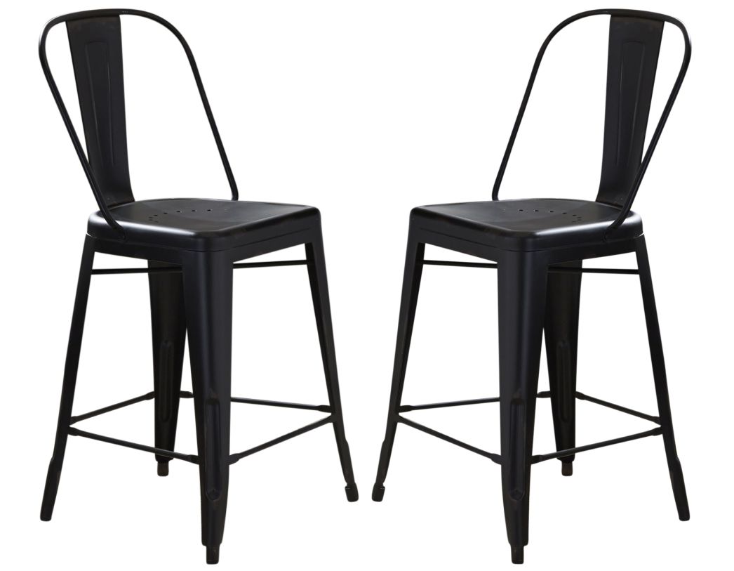 Liberty Furniture Vintage Dining Series  Bow Back Counter Chair in Black (Set of 2) 179-B350524-B CLOSEOUT  EST SHIP TIME APPX 4 WEEKS