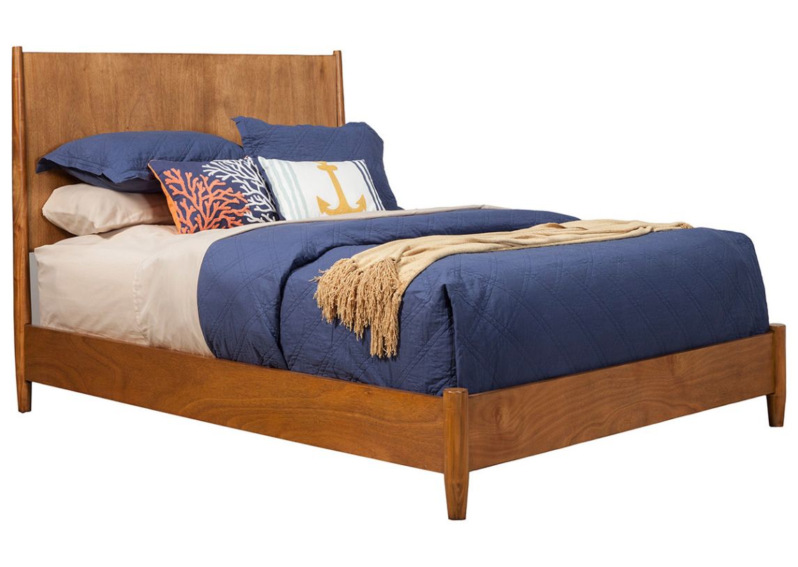 Alpine Furniture Flynn Full Panel Bed in Acorn 966-08F