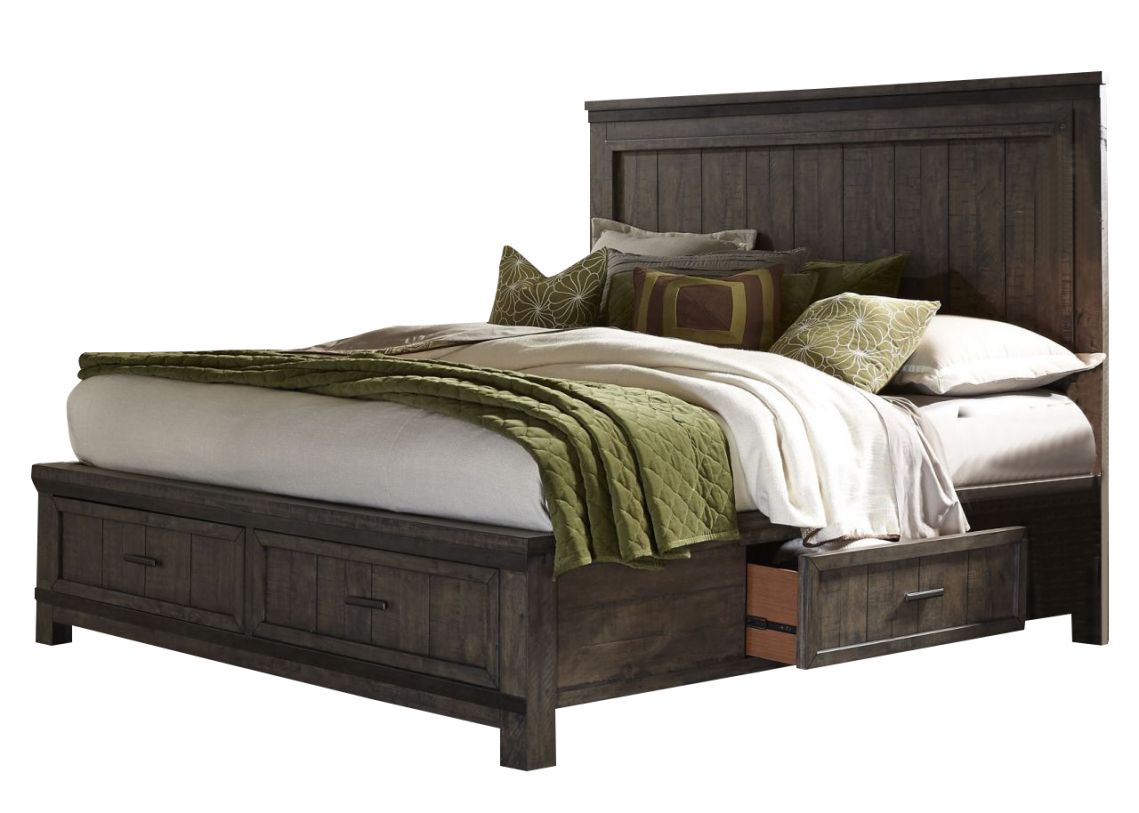 Liberty Thornwood Hills King Two Sided Storage Bed in Rock Beaten Gray 759-BR-K2S  EST SHIP TIME APPX 4 WEEKS