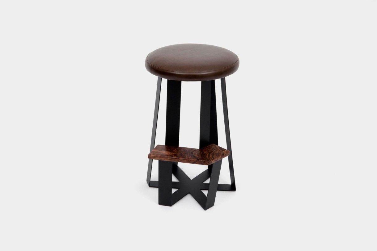 Artless Furniture ARS Leather Counter Stool (Set of 2) in Blackbean