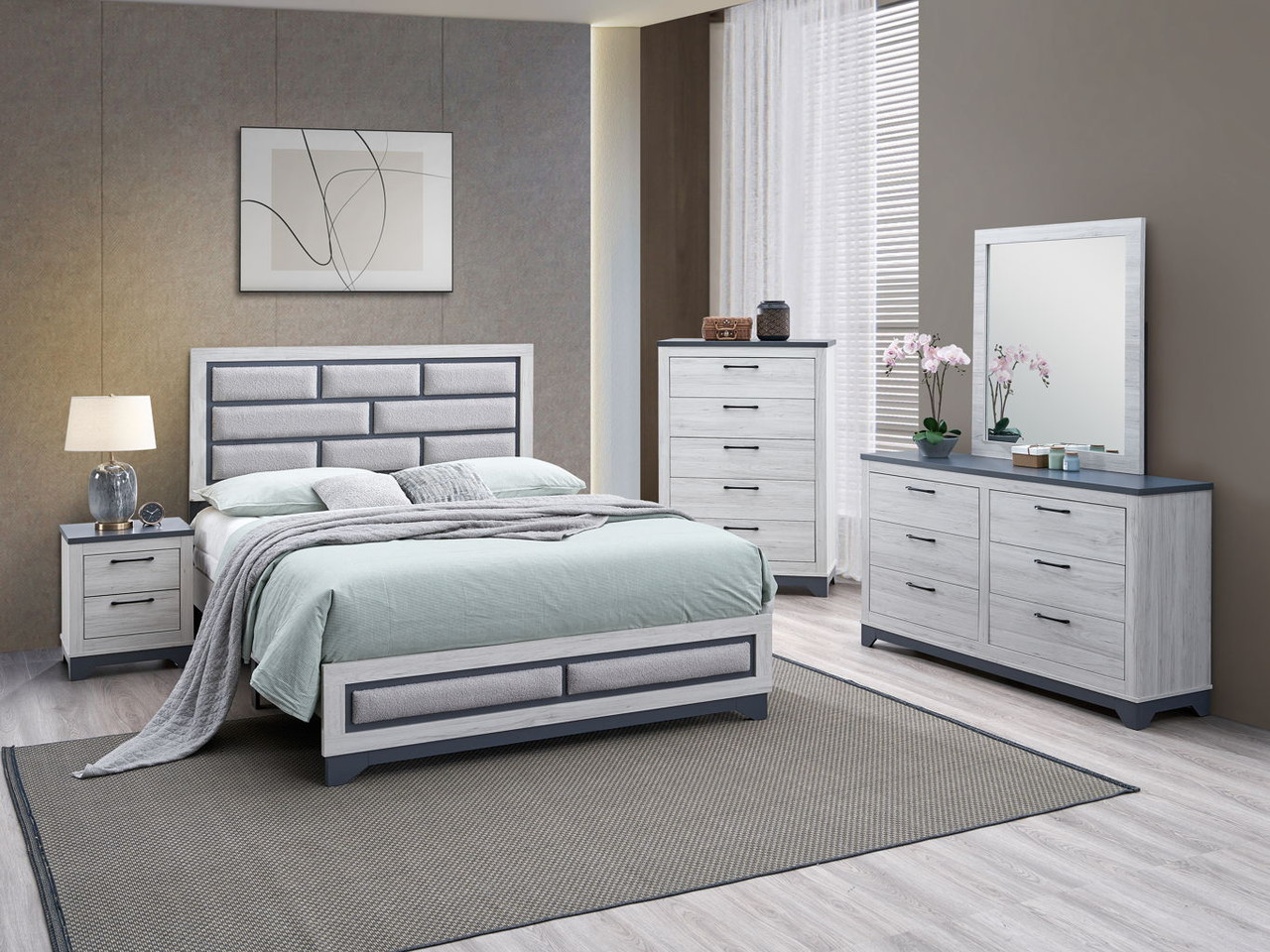 Albany – Full Bed – Light Gray