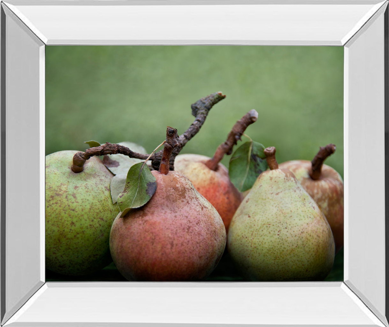 Comice Pear I By Rachel Perry – Mirror Framed Print Wall Art – Green