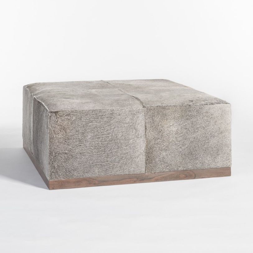 Alder & Tweed Felix Large Leather Ottoman in Frosted Hide AT075-FH