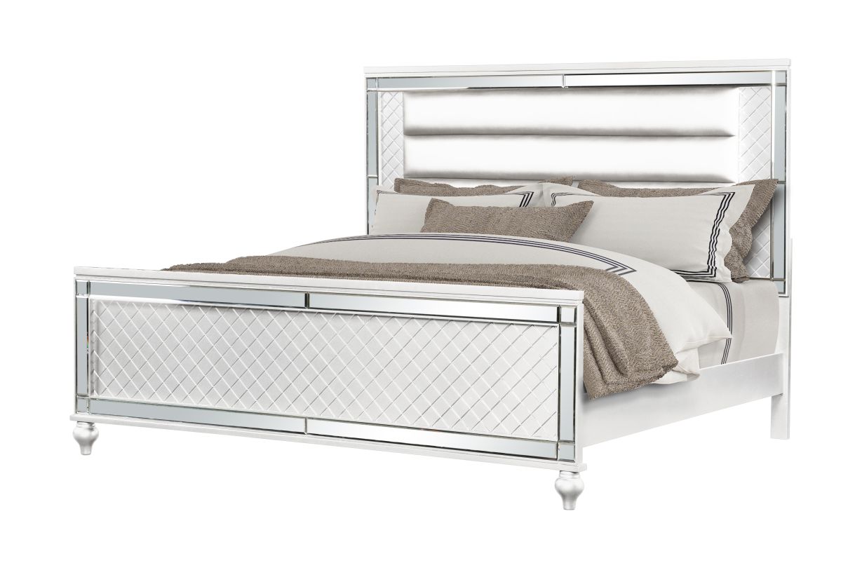 Titanic Furniture Malibu King Panel Bed in White B234 K Bed-Panel