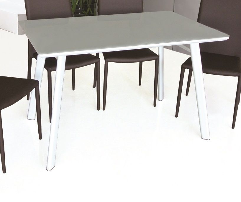 J&M Modern Rectangular Dining Table in White Lacquer 17780