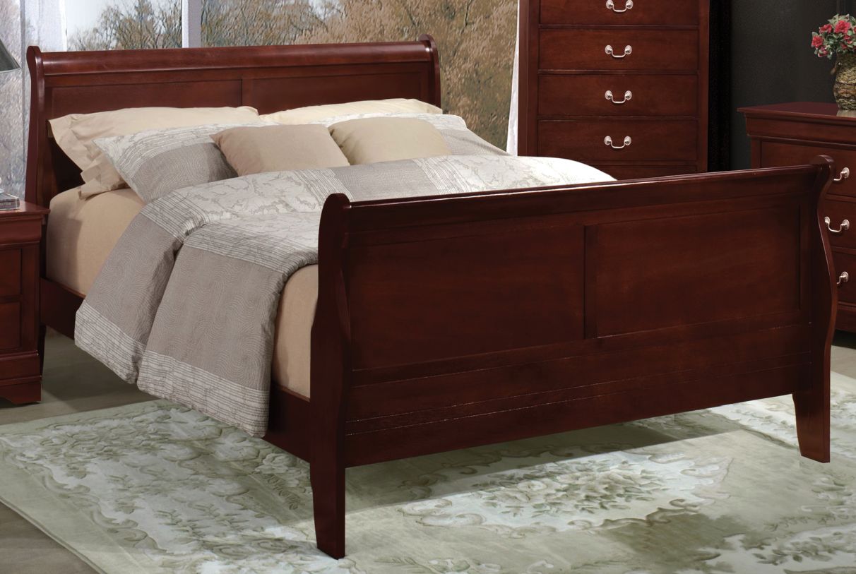 Titanic Furniture Louis Twin Sleigh Bed in Cherry B342 T Bed