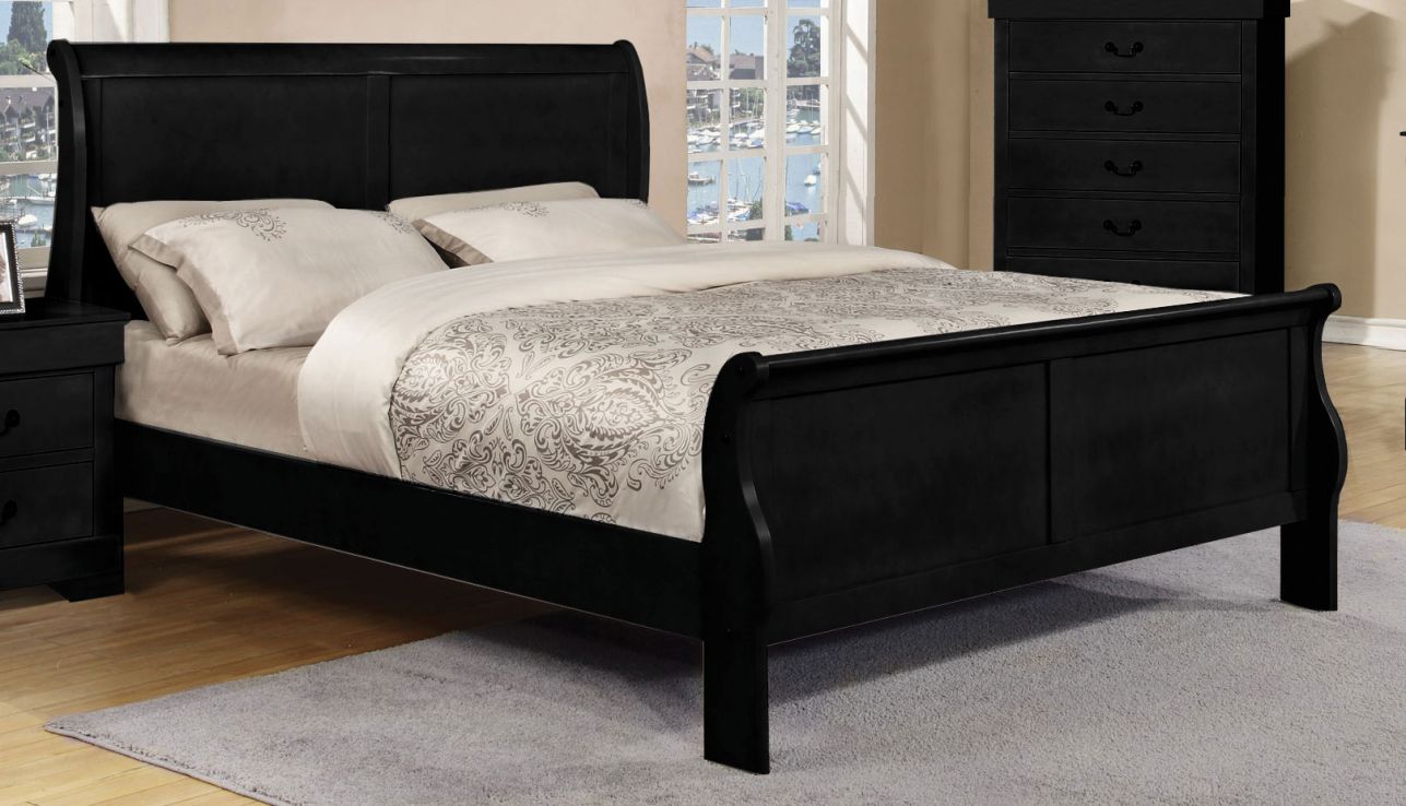 Titanic Furniture Louis Twin Sleigh Bed in Black B345 T Bed