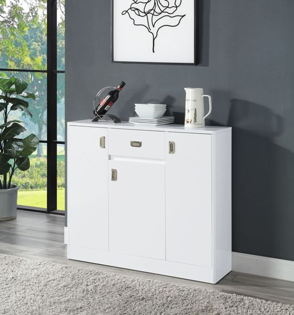 Pagan – Server – White High Gloss Finish