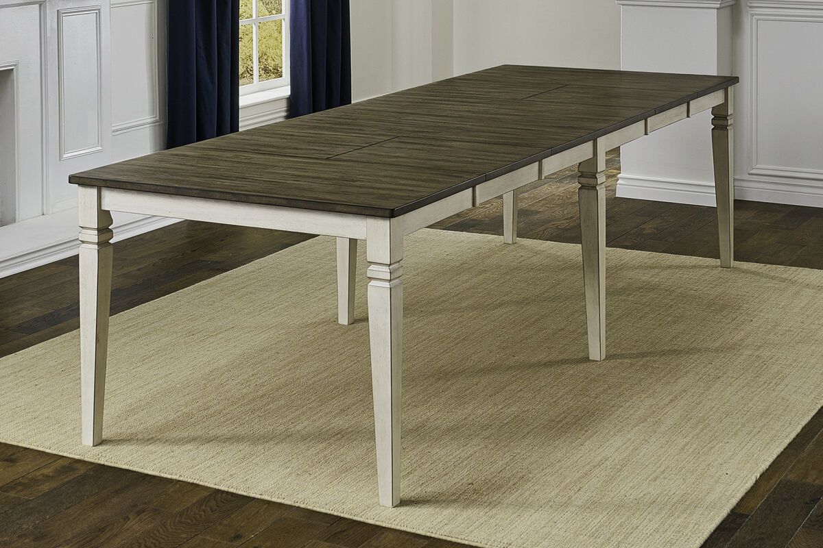 Beacon Leg Table in Peppercorn/Smokey White BEAPW6310