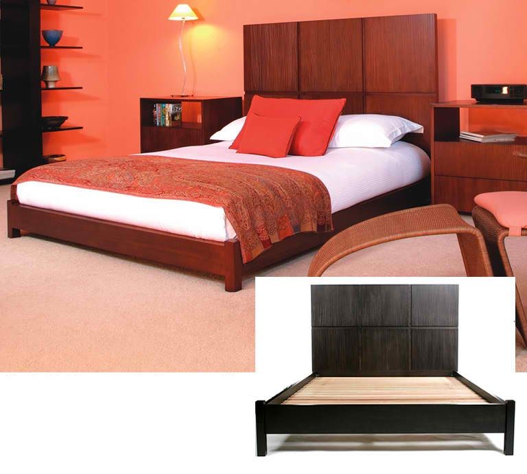 Indo Puri Garis King Platform Bed in Teak