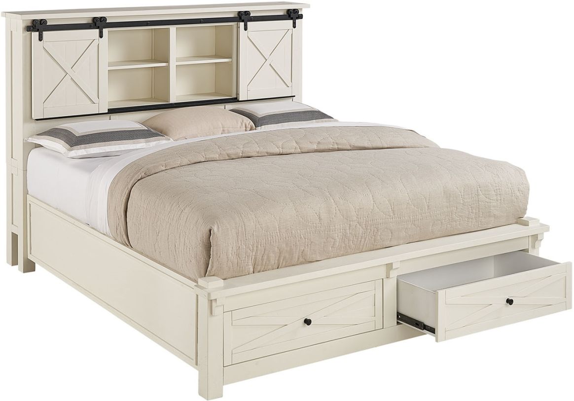 Sun Valley Cal King Storage Bed in White SUVWT5231