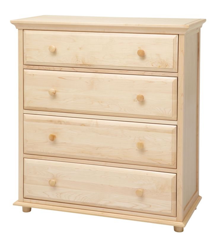 Maxtrix 4 Drawer Chest with Crown and Base in Natural BIG4 N