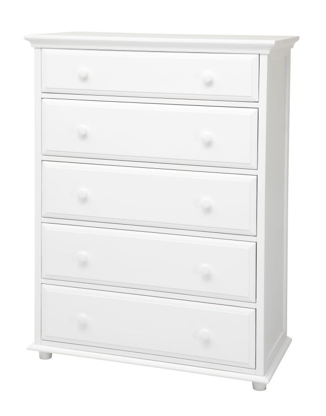 Maxtrix 5 Drawer Chest with Crown and Base in White BIG5 W