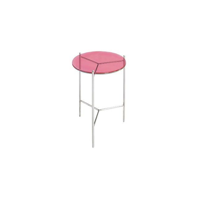 Bellini Bolt 18 Glass End Table in Pink  PROMO